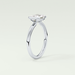 2.0 CT Emerald Cut Half Bezel Lab Grown Diamond Engagement Ring