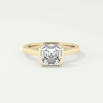 2.0 CT Asscher Cut Half Bezel Lab-Grown Diamond Engagement Ring 1