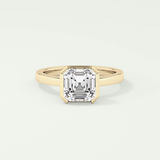 2.0 CT Asscher Cut Half Bezel Lab-Grown Diamond Engagement Ring 1