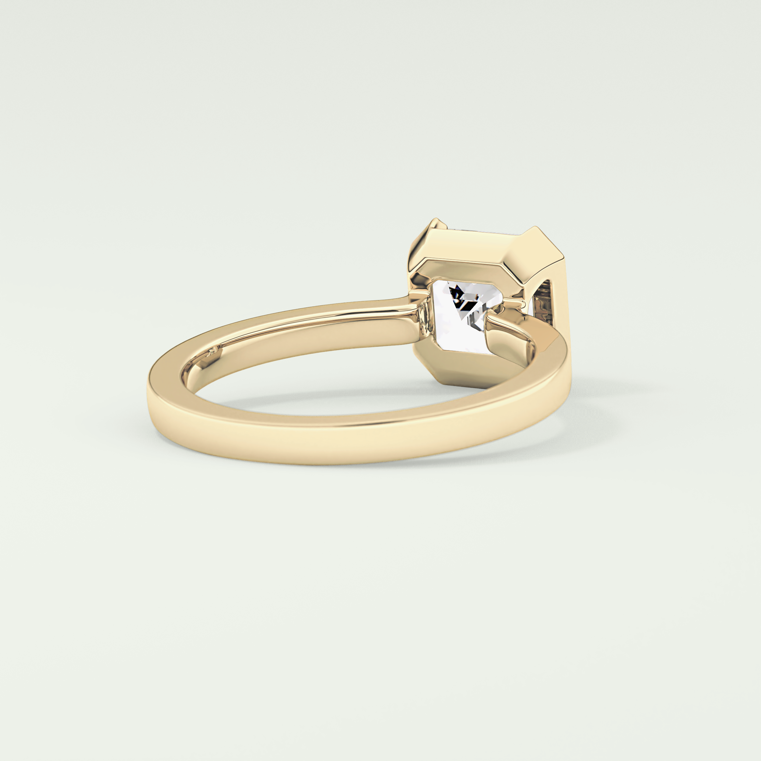 2.0 CT Asscher Cut Half Bezel Lab-Grown Diamond Engagement Ring 2