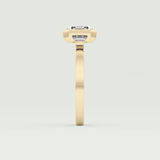 2.0 CT Asscher Cut Half Bezel Lab-Grown Diamond Engagement Ring 4