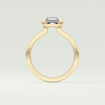2.0 CT Asscher Cut Half Bezel Lab-Grown Diamond Engagement Ring 6