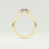 2.0 CT Asscher Cut Half Bezel Moissanite Engagement Ring 6