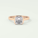 2.0 CT Asscher Cut Half Bezel Lab-Grown Diamond Engagement Ring 7