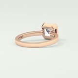 2.0 CT Asscher Cut Half Bezel Lab-Grown Diamond Engagement Ring 8