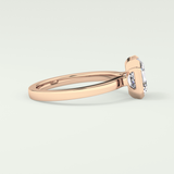 2.0 CT Asscher Cut Half Bezel Lab-Grown Diamond Engagement Ring 9