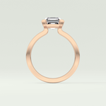 2.0 CT Asscher Cut Half Bezel Lab-Grown Diamond Engagement Ring 12