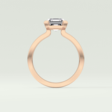 2.0 CT Asscher Cut Half Bezel Lab-Grown Diamond Engagement Ring 12