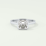 2.0 CT Asscher Cut Half Bezel Lab-Grown Diamond Engagement Ring 13