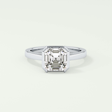 2.0 CT Asscher Cut Half Bezel Lab-Grown Diamond Engagement Ring 13