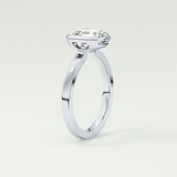 2.0 CT Asscher Cut Half Bezel Lab-Grown Diamond Engagement Ring 17
