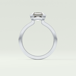 2.0 CT Asscher Cut Half Bezel Lab-Grown Diamond Engagement Ring 18