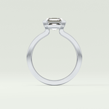 2.0 CT Asscher Cut Half Bezel Lab-Grown Diamond Engagement Ring 18
