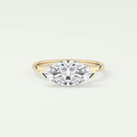 2.0 CT East West Marquise Cut Solitaire Lab-Grown Diamond Engagement Ring 1