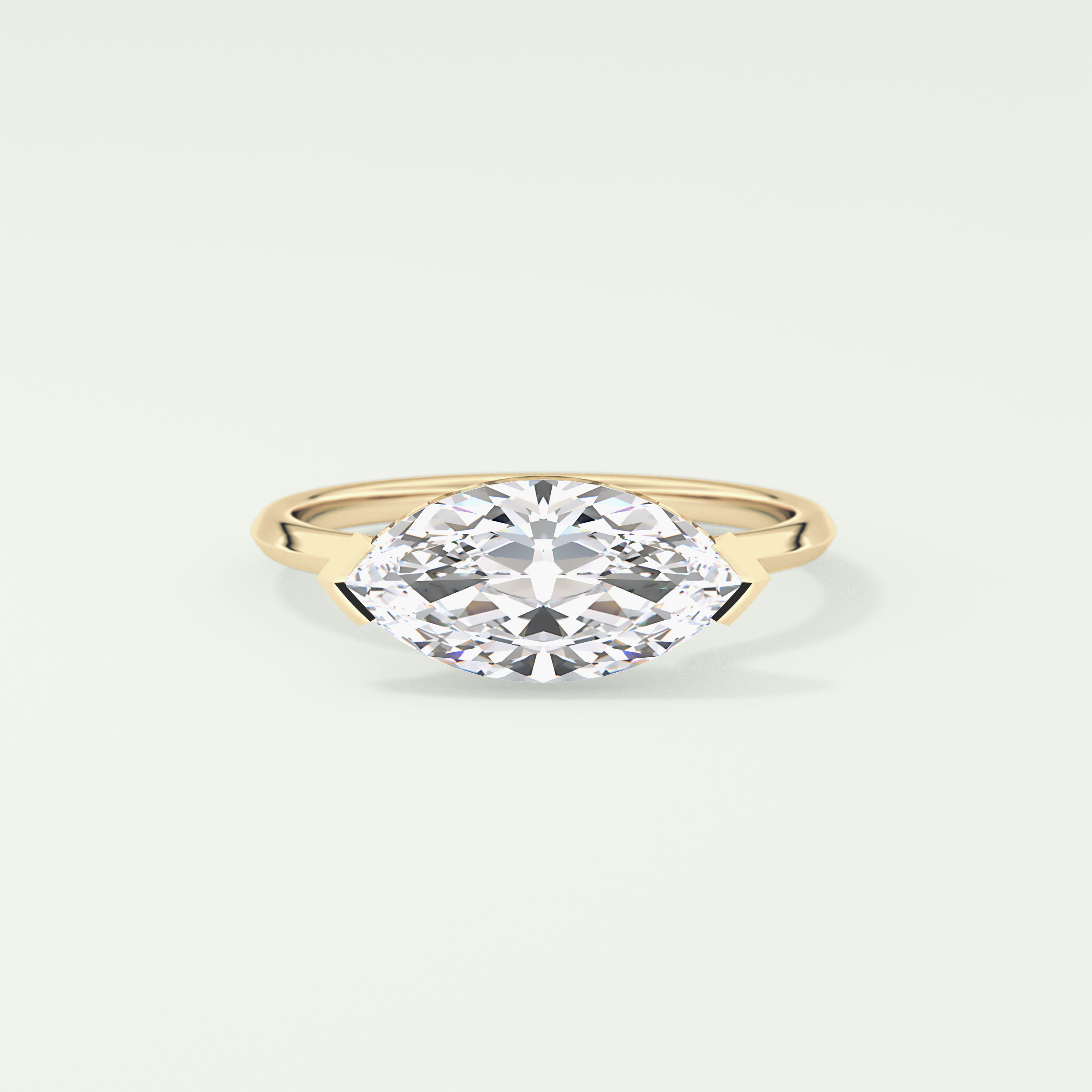 2.0 CT East West Marquise Cut Solitaire Lab-Grown Diamond Engagement Ring 1