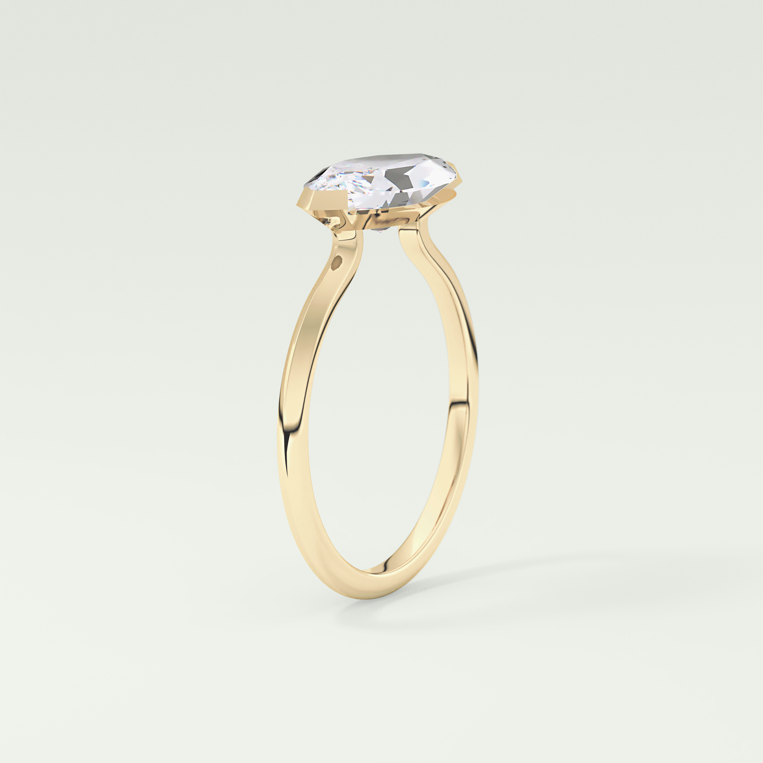2.0 CT East West Marquise Cut Solitaire Lab-Grown Diamond Engagement Ring 5