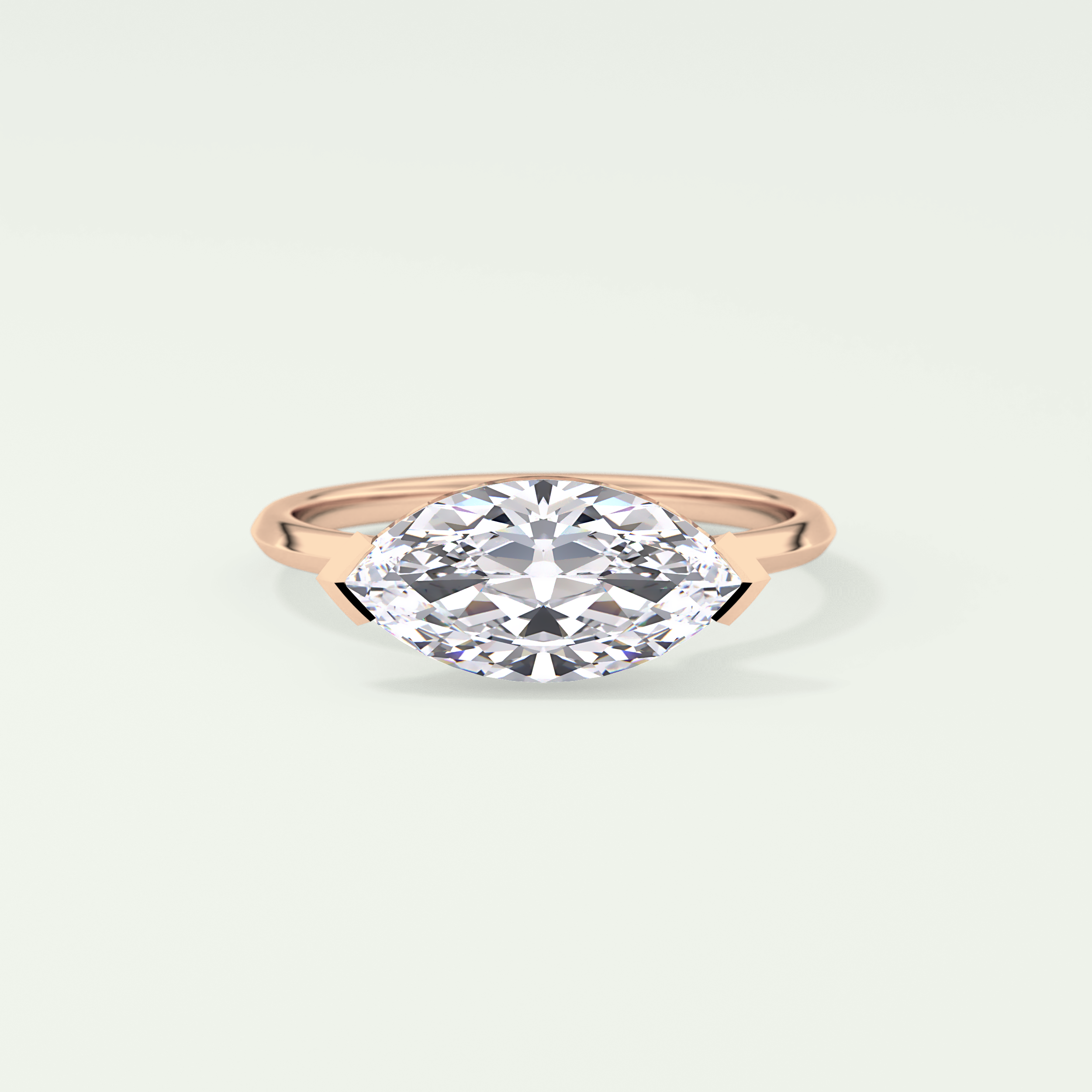 2.0 CT East West Marquise Cut Solitaire Lab-Grown Diamond Engagement Ring 7