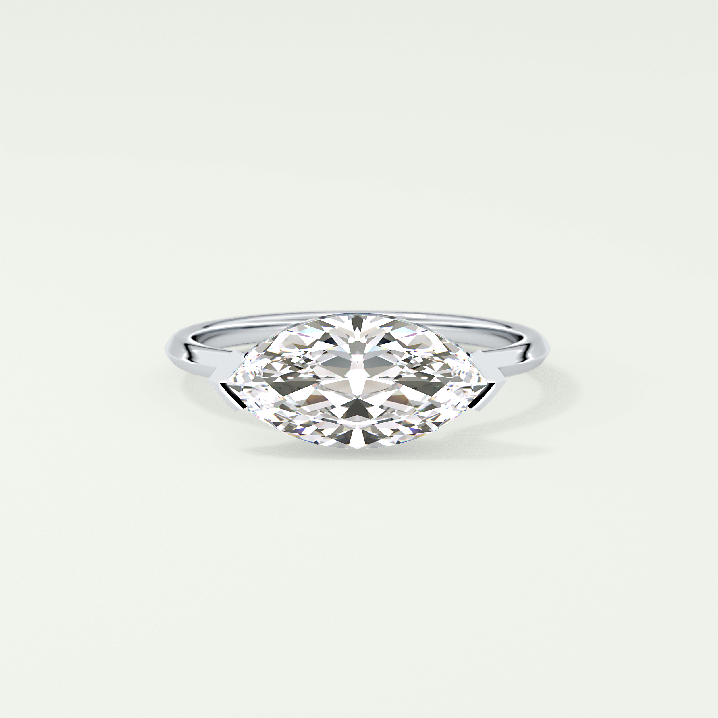 2.0 CT East West Marquise Cut Solitaire Lab-Grown Diamond Engagement Ring 13