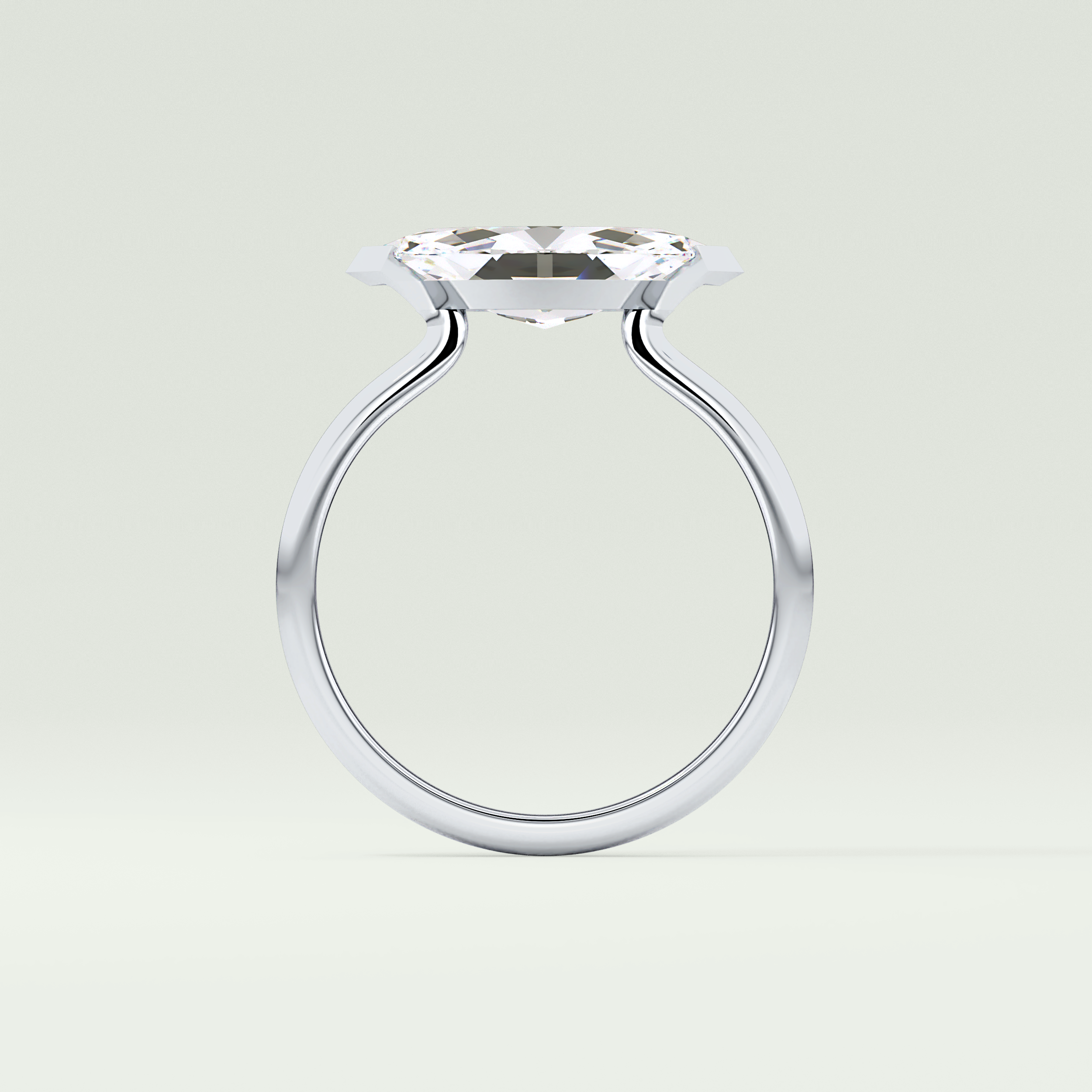 2.0 CT East West Marquise Cut Solitaire Lab-Grown Diamond Engagement Ring 18