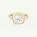 2.0 CT Round Cut Bezel Moissanite Engagement Ring