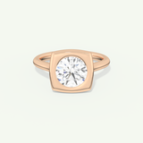 2.0 CT Round Cut Bezel Moissanite Engagement Ring