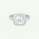 2.0 CT Round Cut Bezel Moissanite Engagement Ring