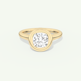 2.0 CT Cushion Cut Bezel Moissanite Engagement Ring