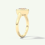 2.0 CT Cushion Cut Bezel Lab-Grown Diamond Engagement Ring