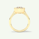 2.0 CT Cushion Cut Bezel Moissanite Engagement Ring