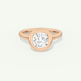 2.0 CT Cushion Cut Bezel Moissanite Engagement Ring