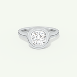 2.0 CT Cushion Cut Bezel Moissanite Engagement Ring