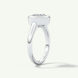 2.0 CT Cushion Cut Bezel Lab-Grown Diamond Engagement Ring