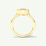 2.0 CT Emerald Cut Bezel Moissanite Engagement Ring