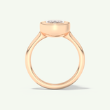 2.0 CT Emerald Cut Bezel Moissanite Engagement Ring