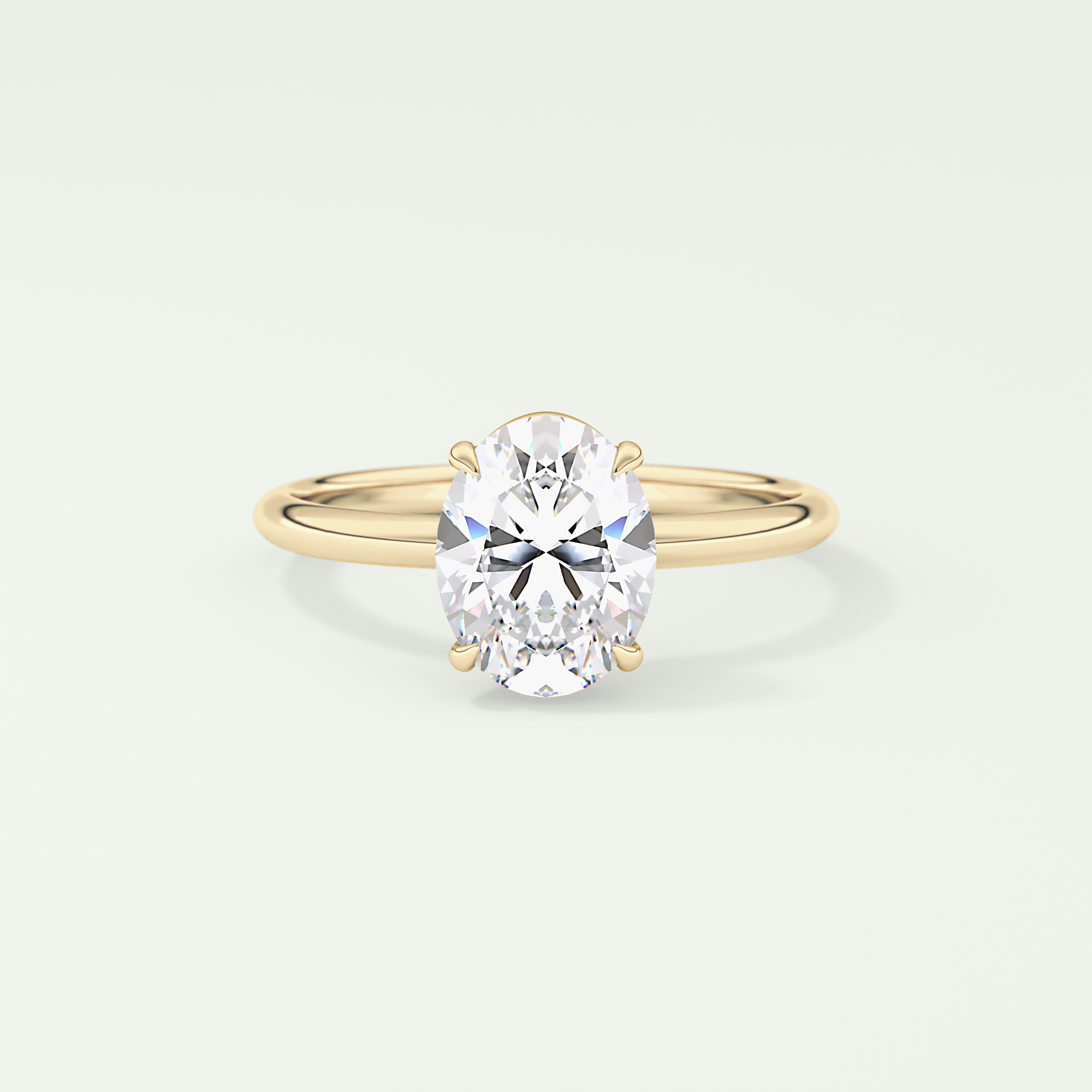 2.0 CT Oval Cut Solitaire Lab-Grown Diamond Engagement Ring 1
