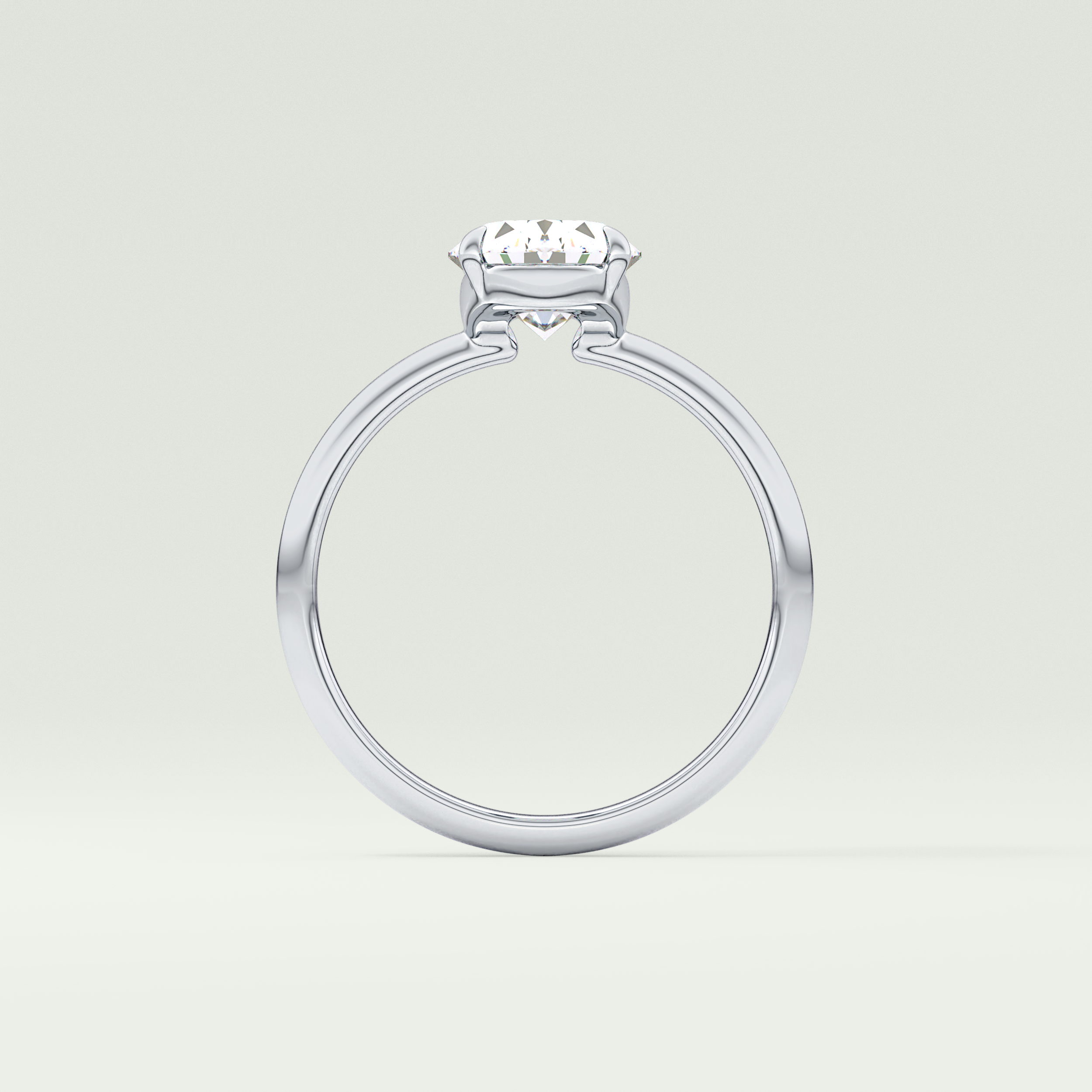 2.0 CT Oval Cut Solitaire Moissanite Engagement Ring 18