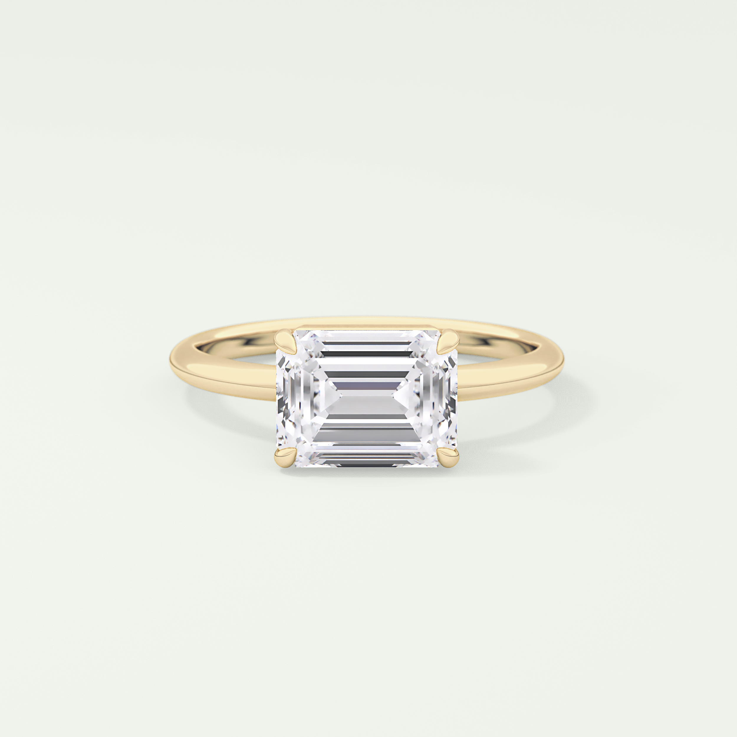 2.0 CT Emerald Cut Solitaire Lab Grown Diamond Engagement Ring 1