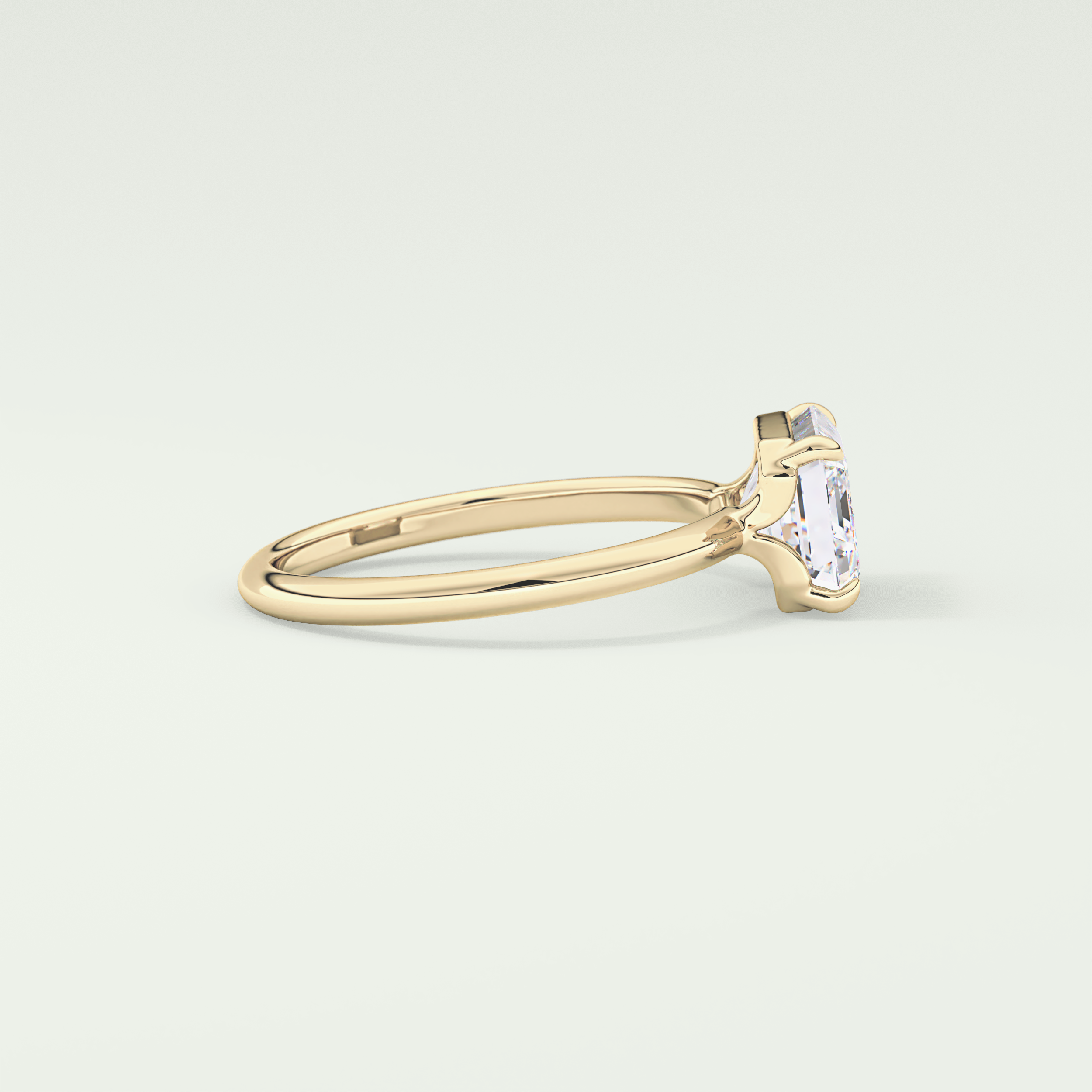 2.0 CT Emerald Cut Solitaire Lab Grown Diamond Engagement Ring 3