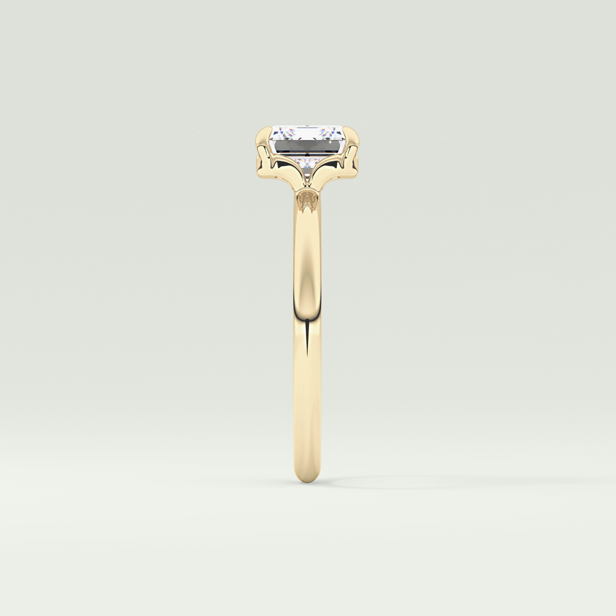 2.0 CT Emerald Cut Solitaire Lab Grown Diamond Engagement Ring 4