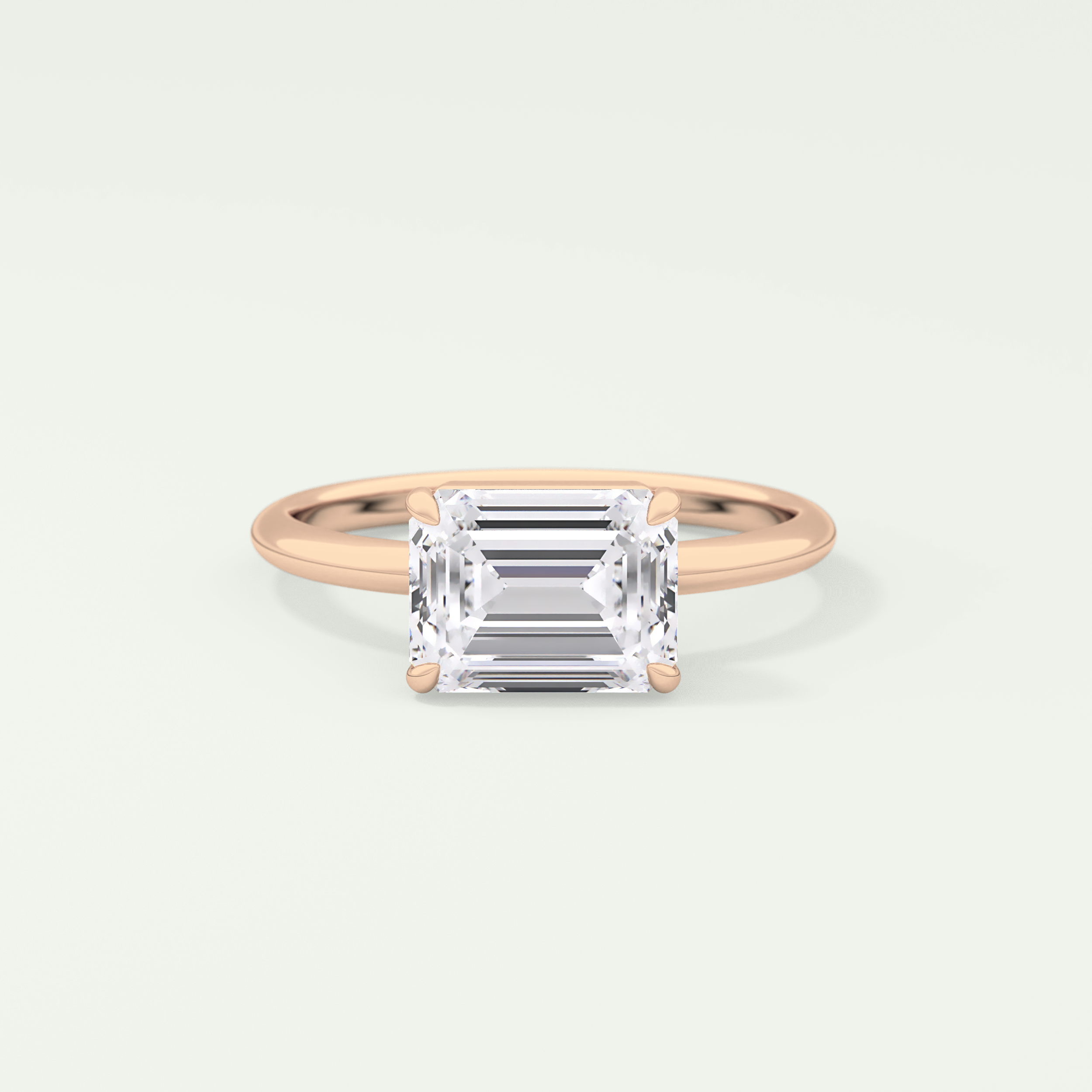 2.0 CT Emerald Cut Solitaire Lab Grown Diamond Engagement Ring 7