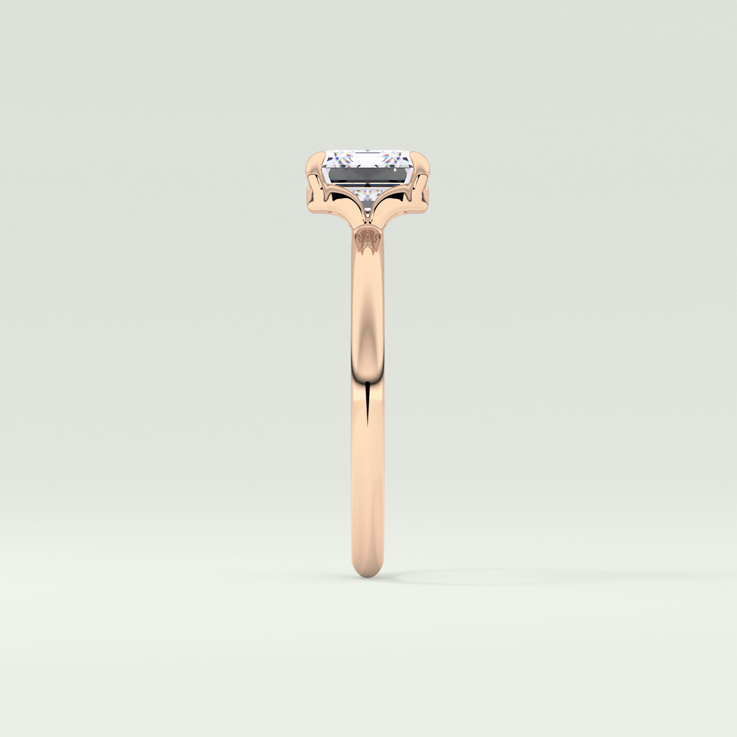 2.0 CT Emerald Cut Solitaire Lab Grown Diamond Engagement Ring 10
