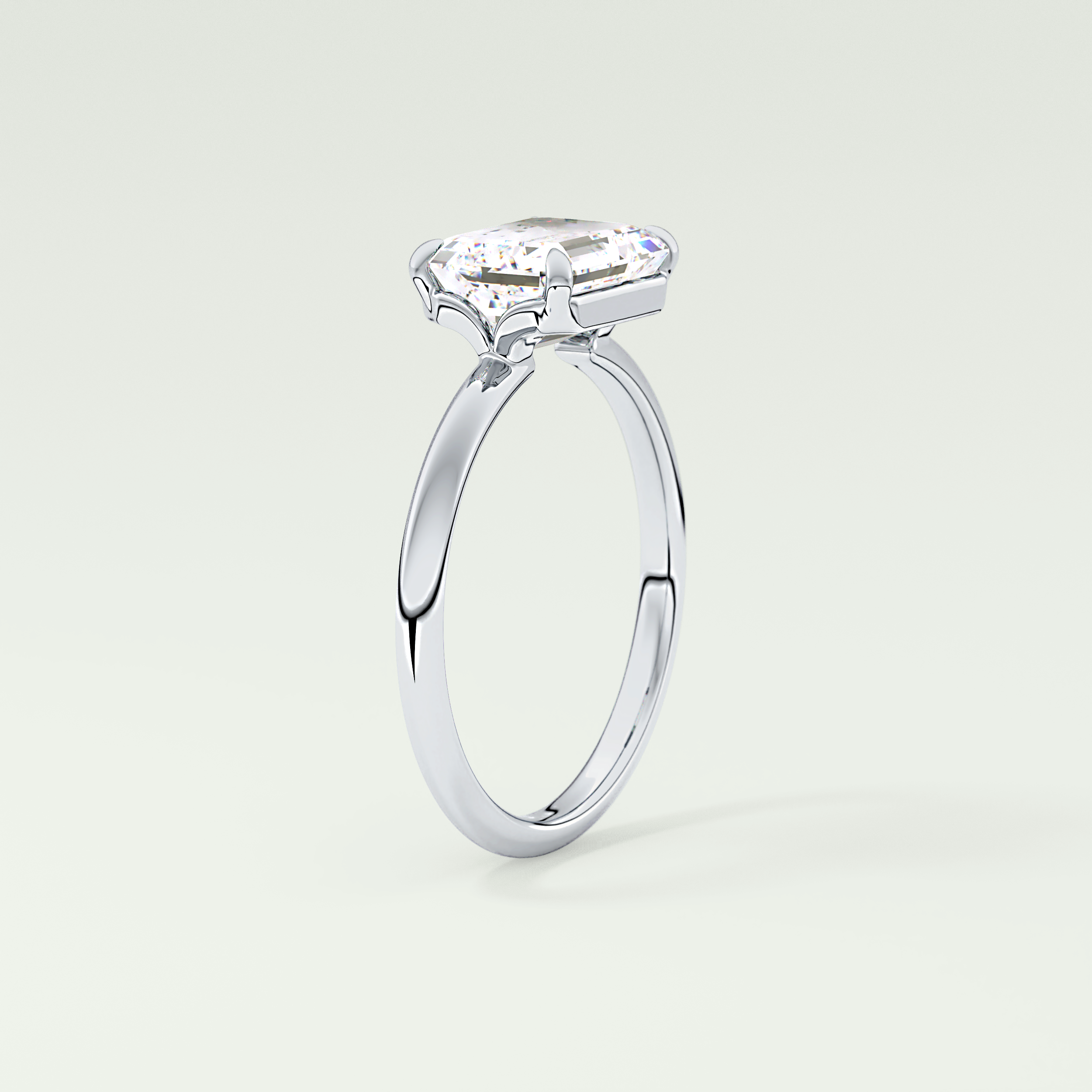 2.0 CT Emerald Cut Solitaire Lab Grown Diamond Engagement Ring 17
