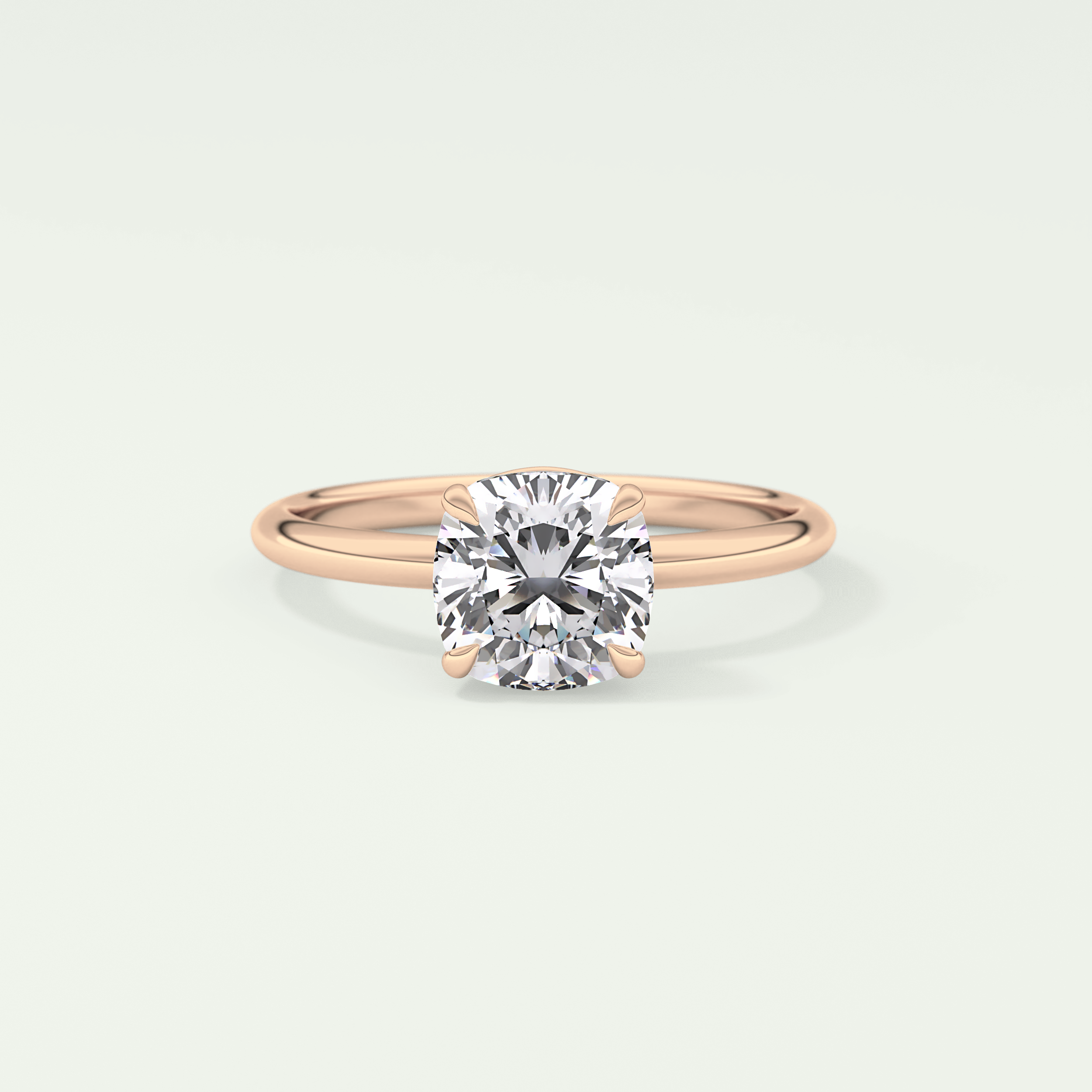 2.0 CT Cushion Cut Solitaire Lab-Grown Diamond Engagement Ring 7