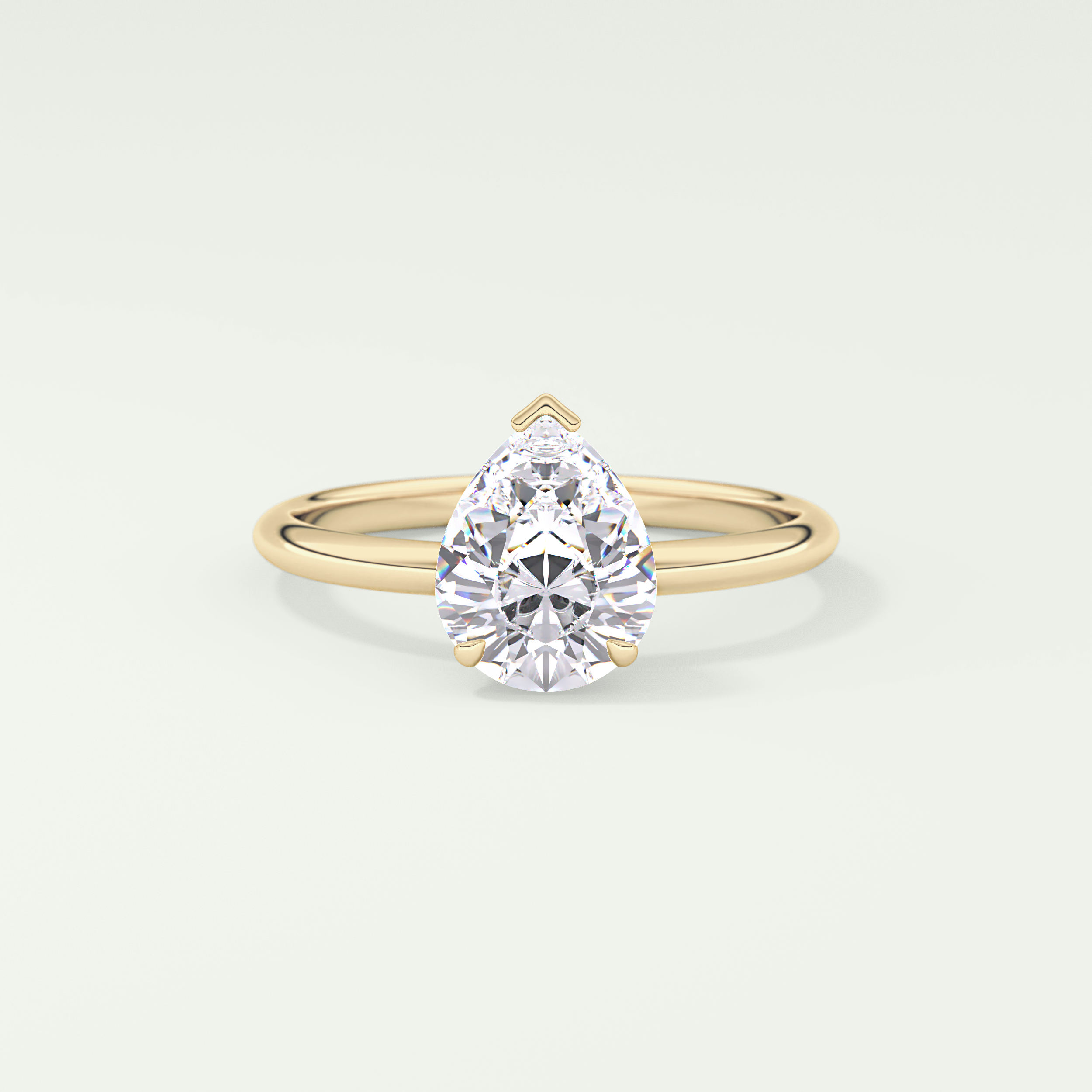 2.0 CT Pear Cut Solitaire Lab-Grown Diamond Engagement Ring 1