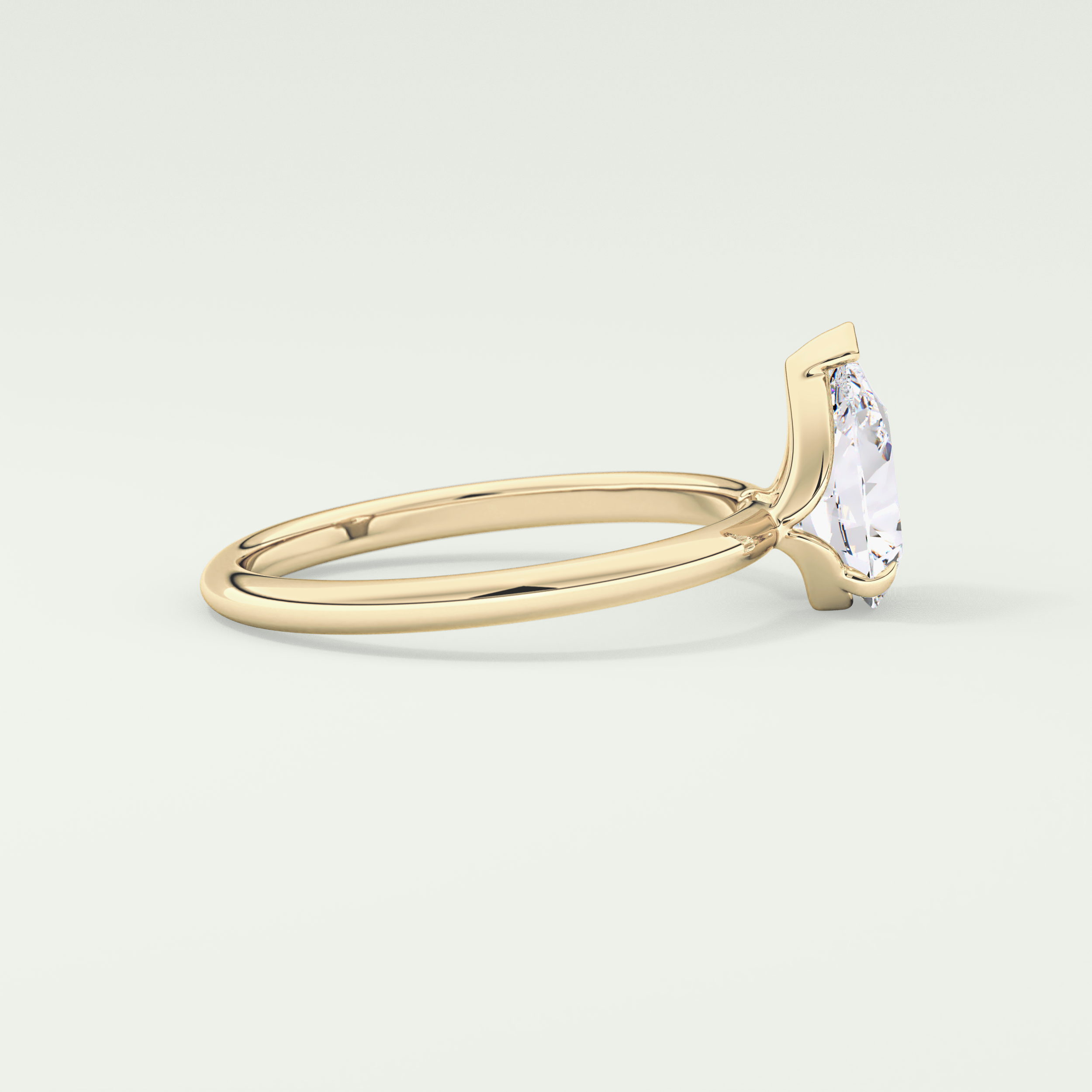 2.0 CT Pear Cut Solitaire Lab-Grown Diamond Engagement Ring 3
