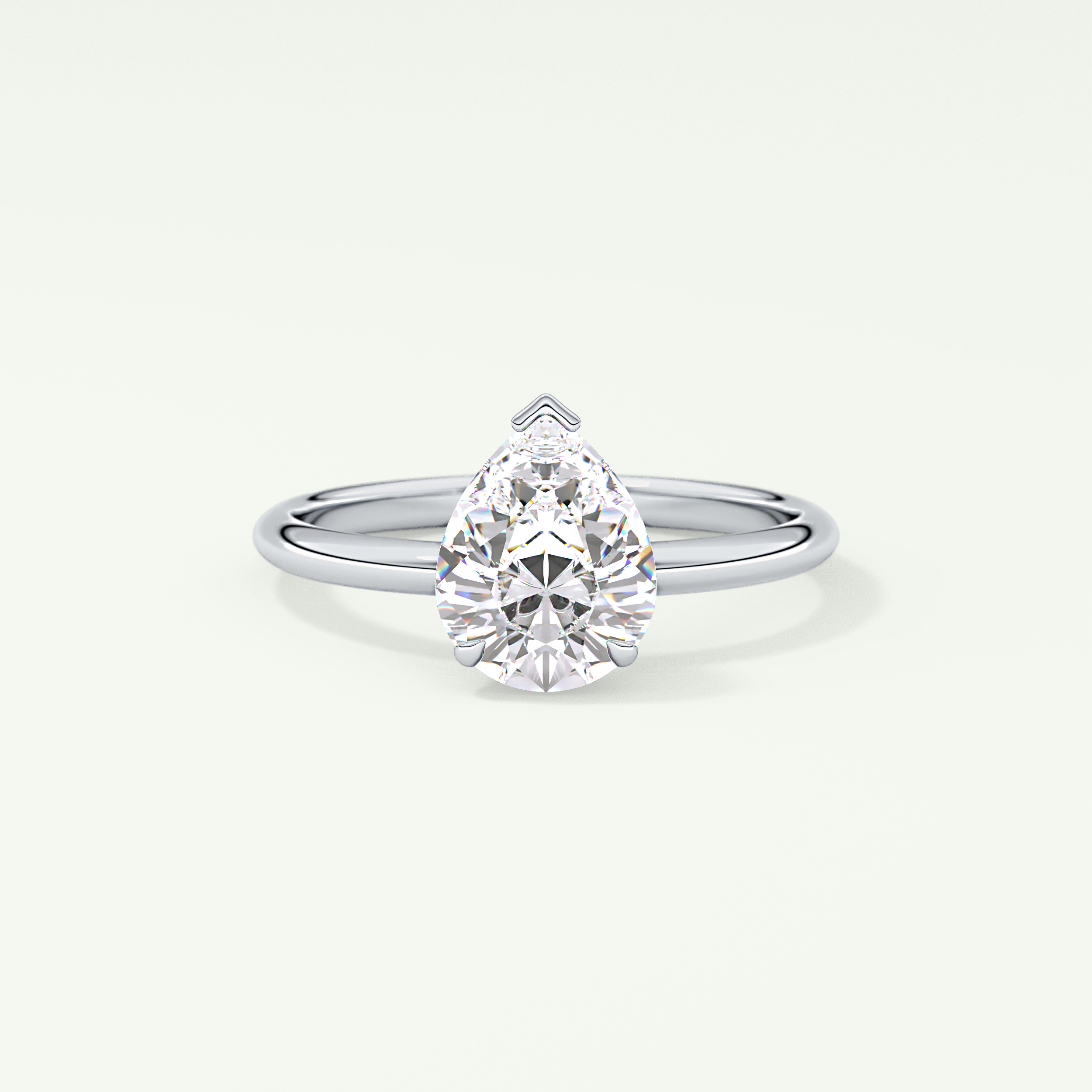 2.0 CT Pear Cut Solitaire Lab-Grown Diamond Engagement Ring 13