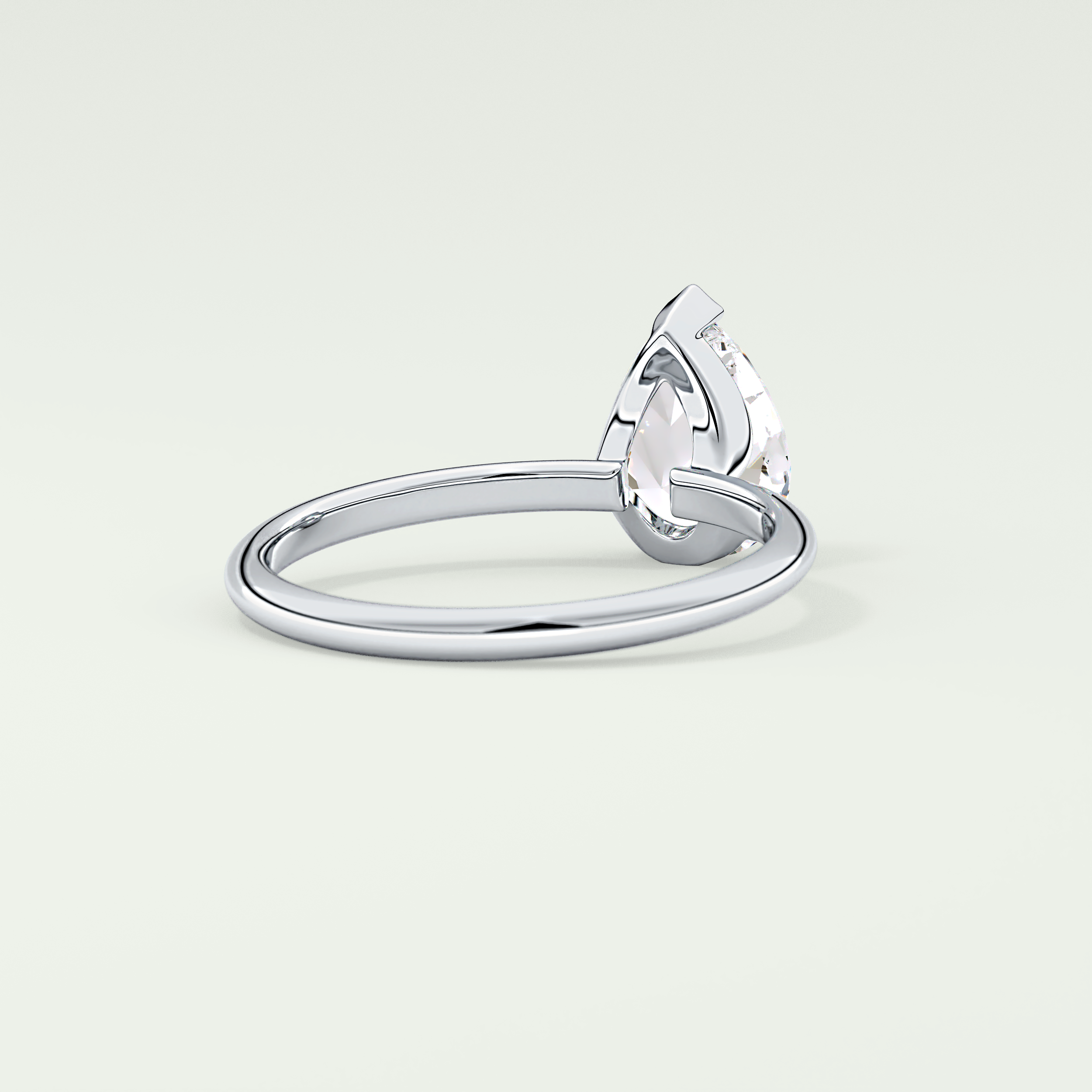 2.0 CT Pear Cut Solitaire Lab-Grown Diamond Engagement Ring 14