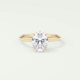 2.0 CT Oval Cut Hidden Halo Lab-Grown Diamond Engagement Ring 1