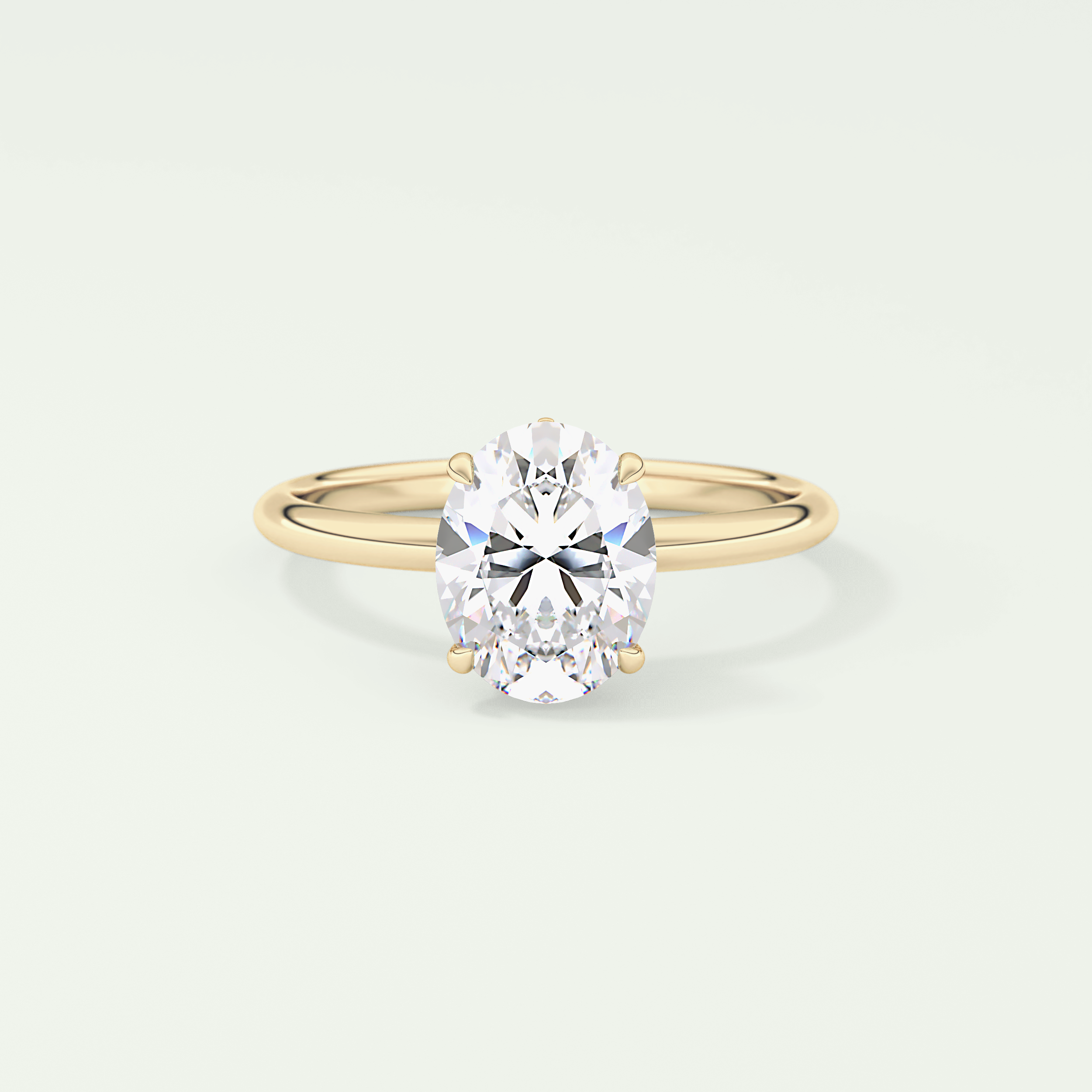 2.0 CT Oval Cut Hidden Halo Lab-Grown Diamond Engagement Ring 1
