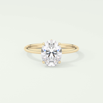 2.0 CT Oval Cut Hidden Halo Moissanite Engagement Ring 1